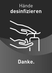 Plakat - Motiv 03 - Hände desinfizieren schwarz | A4
