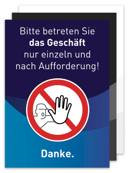 Plakat - Motiv 07 - Bitte betreten Sie das Geschäft nur einzeln und nach Aufforderung 