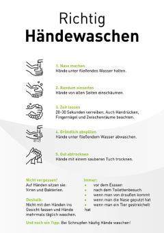 Plakat - Motiv 01 - Richtig Händewaschen weiss | A4
